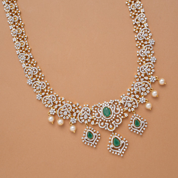 Vibrant Stone with Floral Pear Drops Golden Haram