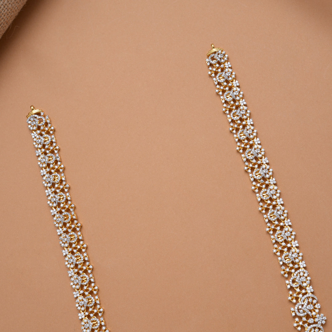 Vibrant Stone with Floral Pear Drops Golden Haram