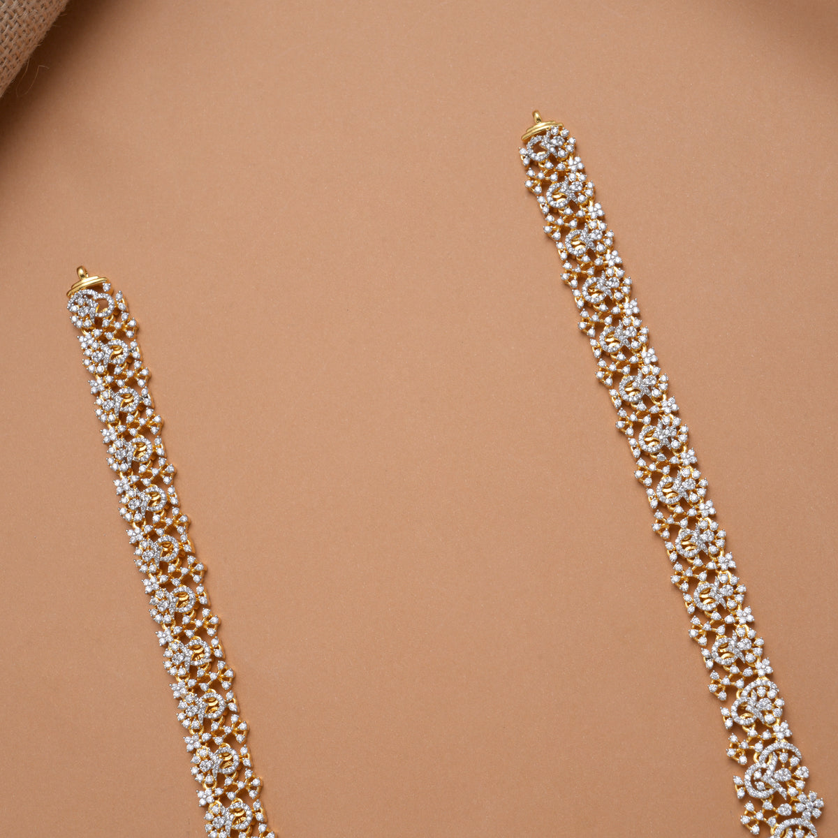 Vibrant Stone with Floral Pear Drops Golden Haram