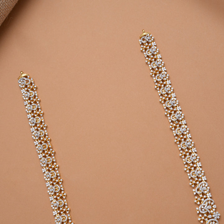 Vibrant Stone with Floral Pear Drops Golden Haram