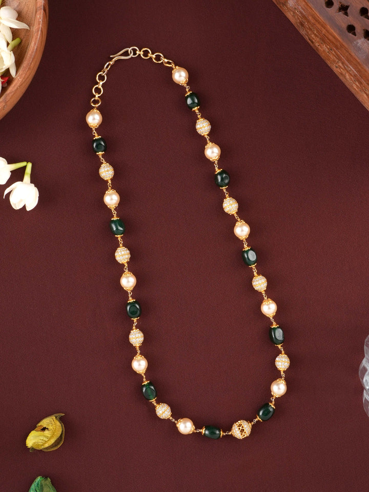 Golden Grace Green Beaded Chain