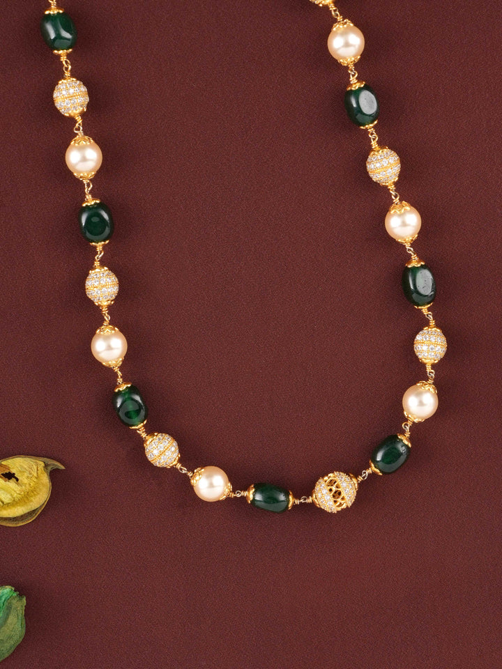 Golden Grace Green Beaded Chain