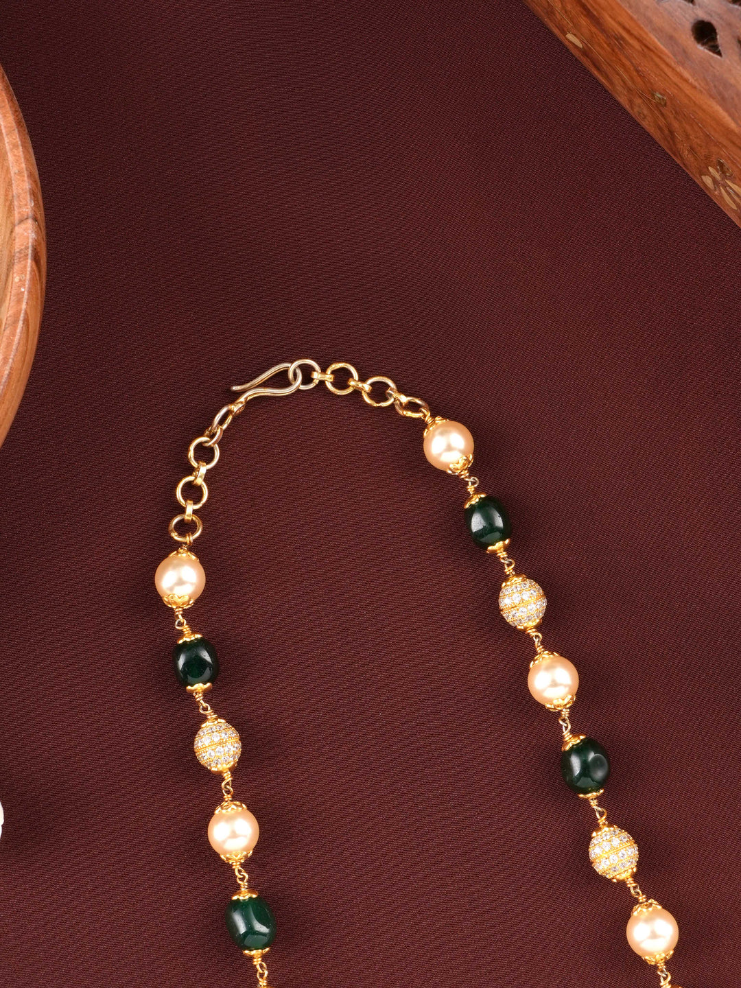 Golden Grace Green Beaded Chain