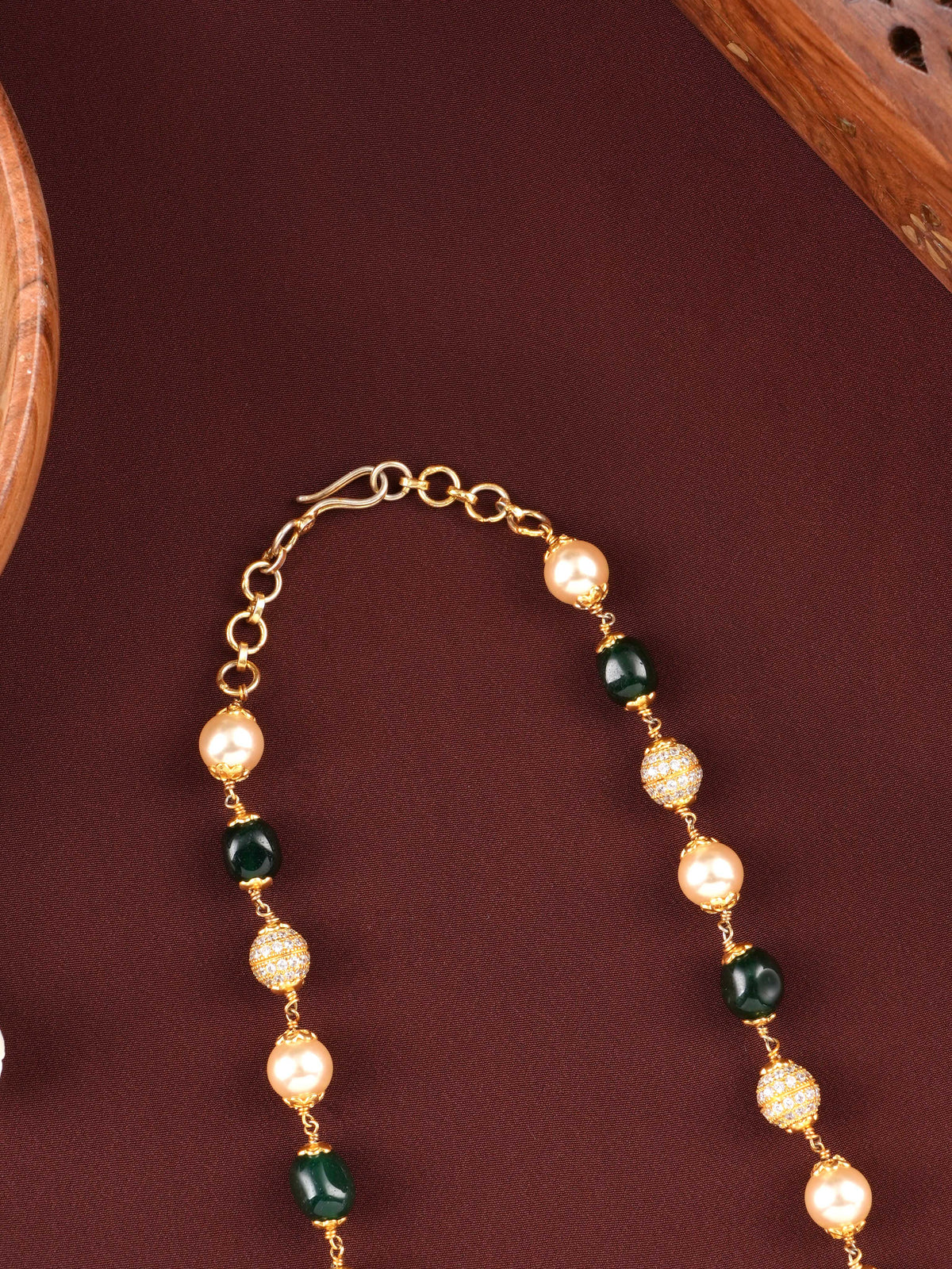 Golden Grace Green Beaded Chain