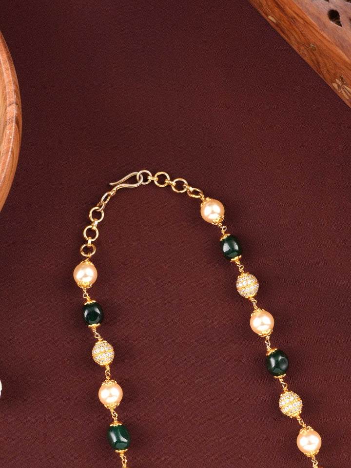 Golden Grace Green Beaded Chain