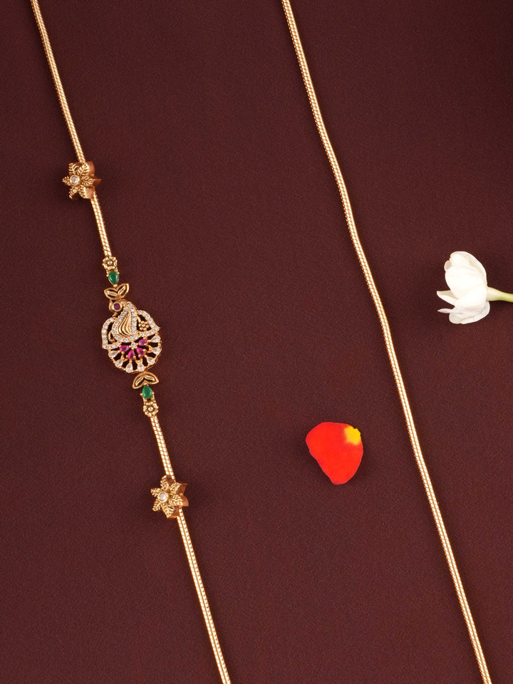 Peacock Radiance Mugappu Chain