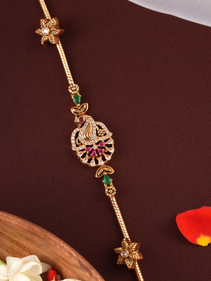 Peacock Radiance Mugappu Chain