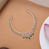 Heritage Leaf with Tear Drops Golden Swarovski Necklace