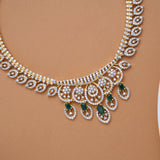 Heritage Leaf with Tear Drops Golden Swarovski Necklace