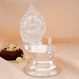 Divine Gaja Lakshmi Minimal Silver Vilaku