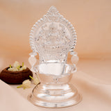 Divine Gaja Lakshmi Minimal Silver Vilaku