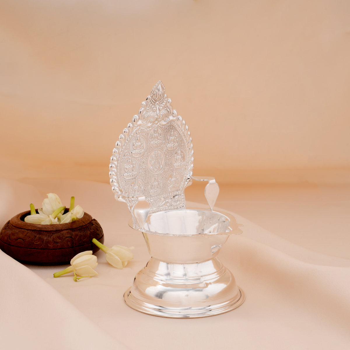 Goddess Asta Lakshmi Silver Vilaku