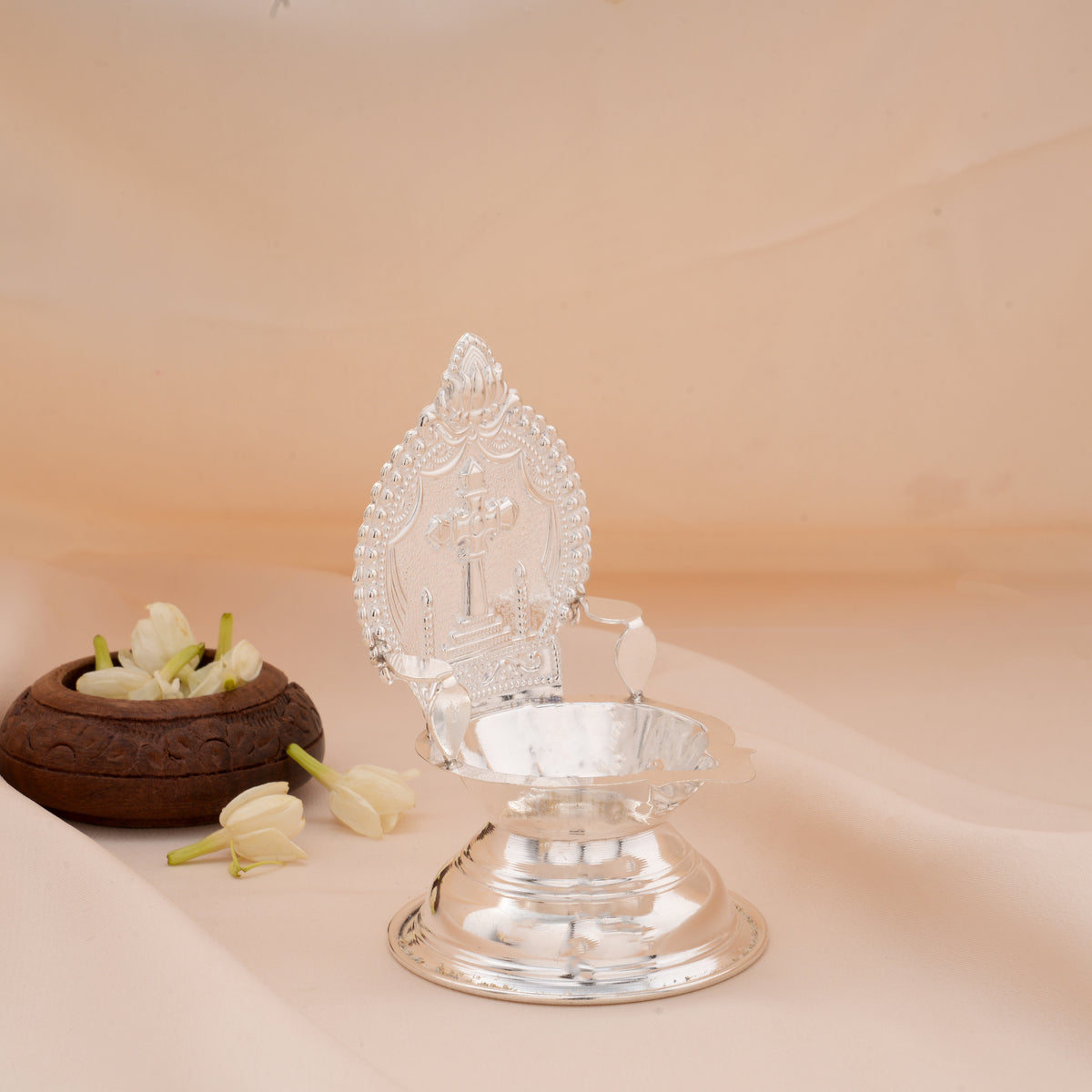 Sacred Cross with Lotus Silver vilaku