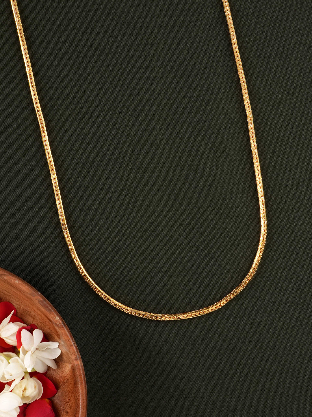 Elegant Flat Woven GoldPlated Chain