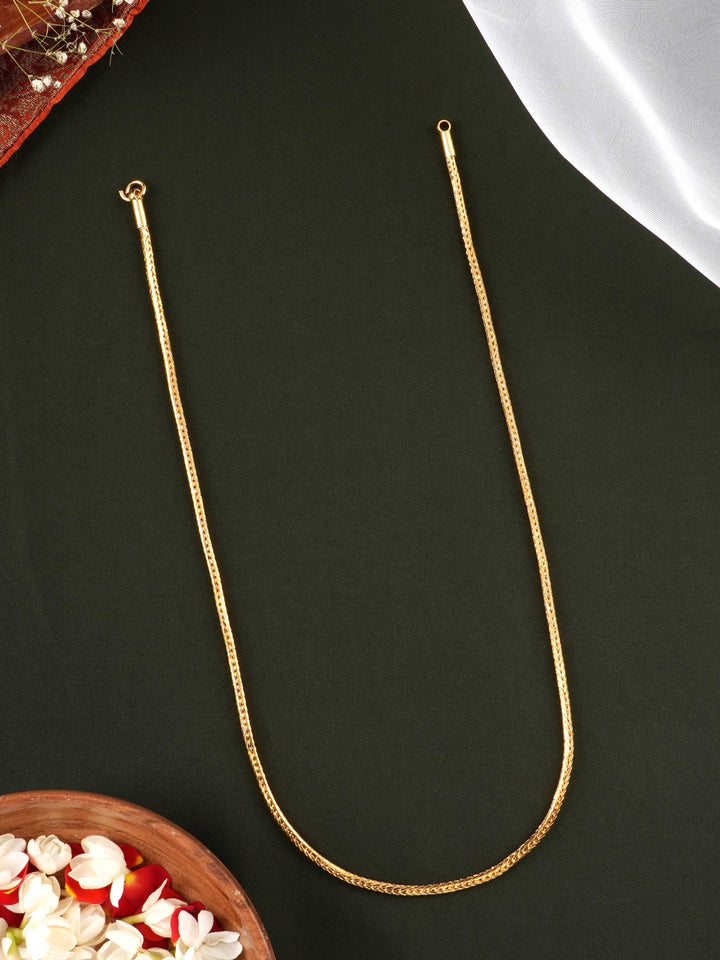 Elegant Flat Woven GoldPlated Chain