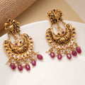 Lovely Elephant Design Drops Chandbali Golden Earrings
