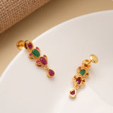 Ethnic Kundan Layer Drops Golden Earrings