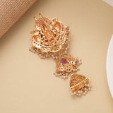 Elegant Lakshmi With Pearl Drops Layer Golden Jada Billa