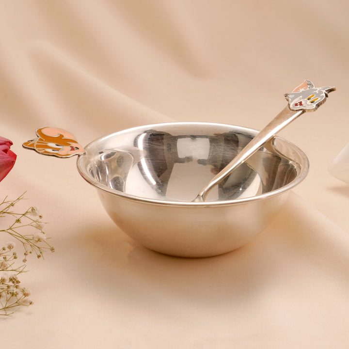 Tom & Jerry Silver Bowl and Spoon