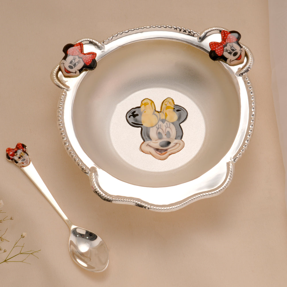 Babies Silver Mickey Mouse Meal Set