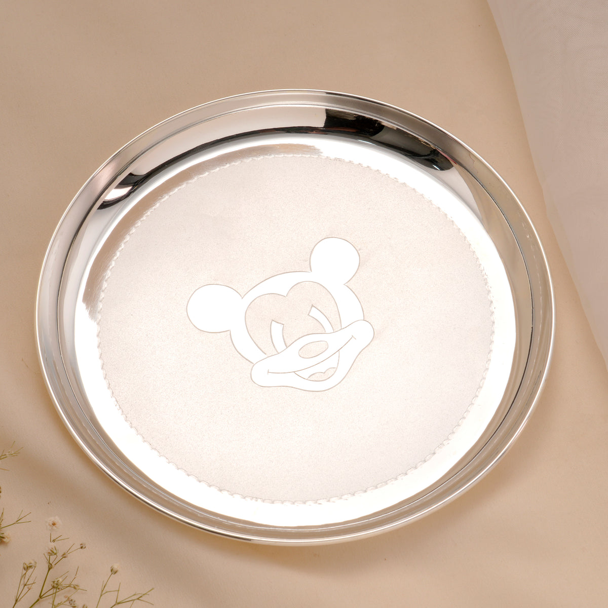 Micky Mouse Silver Bowl and Spoon Set