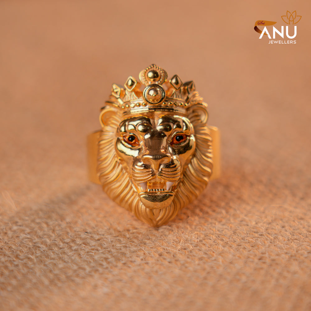 Customised Lion Crown Gold Ring