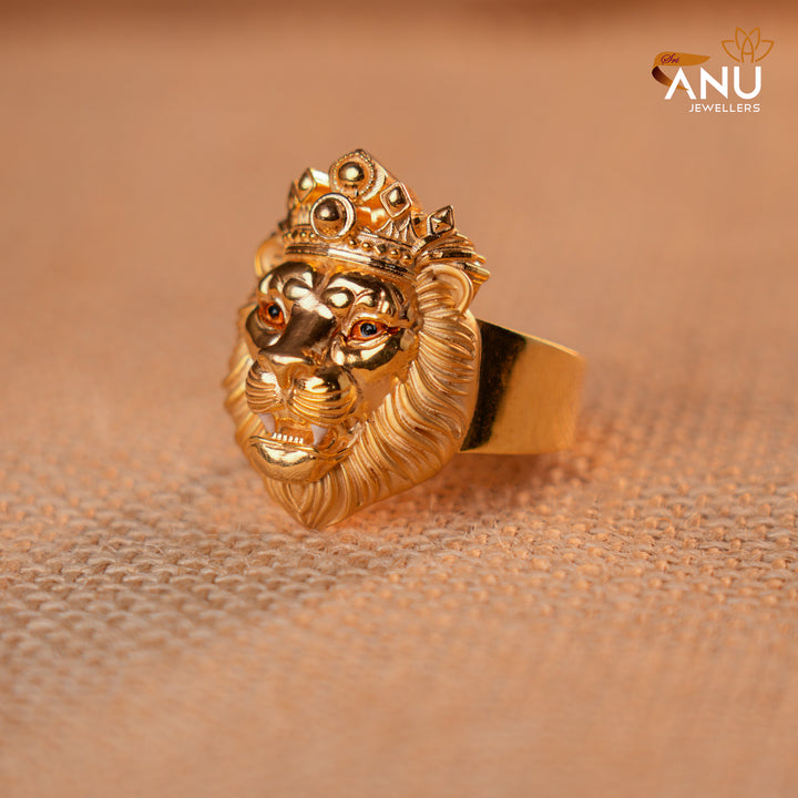 Customised Lion Crown Gold Ring