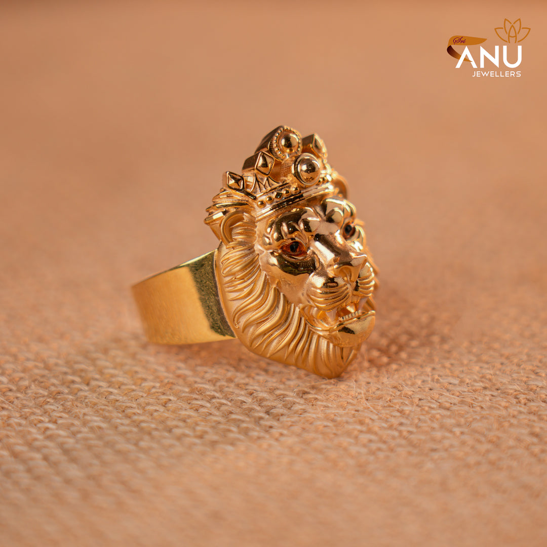 Customised Lion Crown Gold Ring