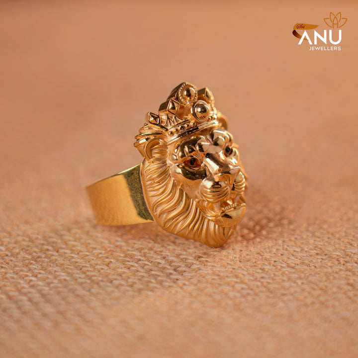 Customised Lion Crown Gold Ring