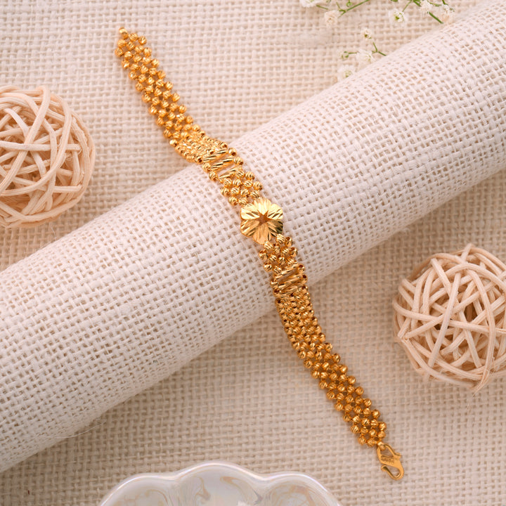 Radiant Blossom Design Gold Bracelet