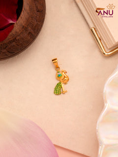 South Indian Peacock Vel Gold Pendant