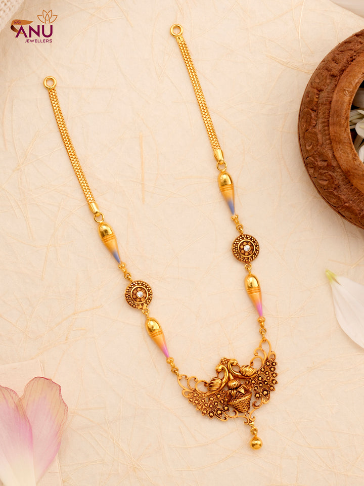 Divine Peacock Nagas Traditional Gold Necklace