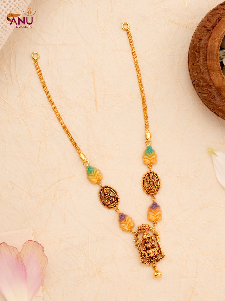 Divine Nagas Lakshmi Temple Gold Necklace