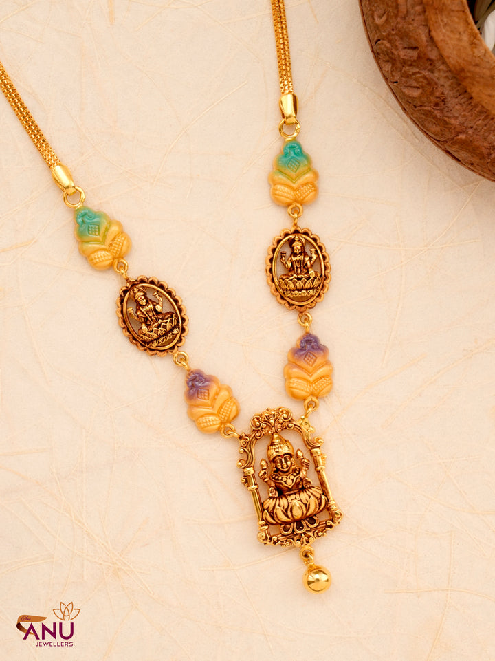 Divine Nagas Lakshmi Temple Gold Necklace