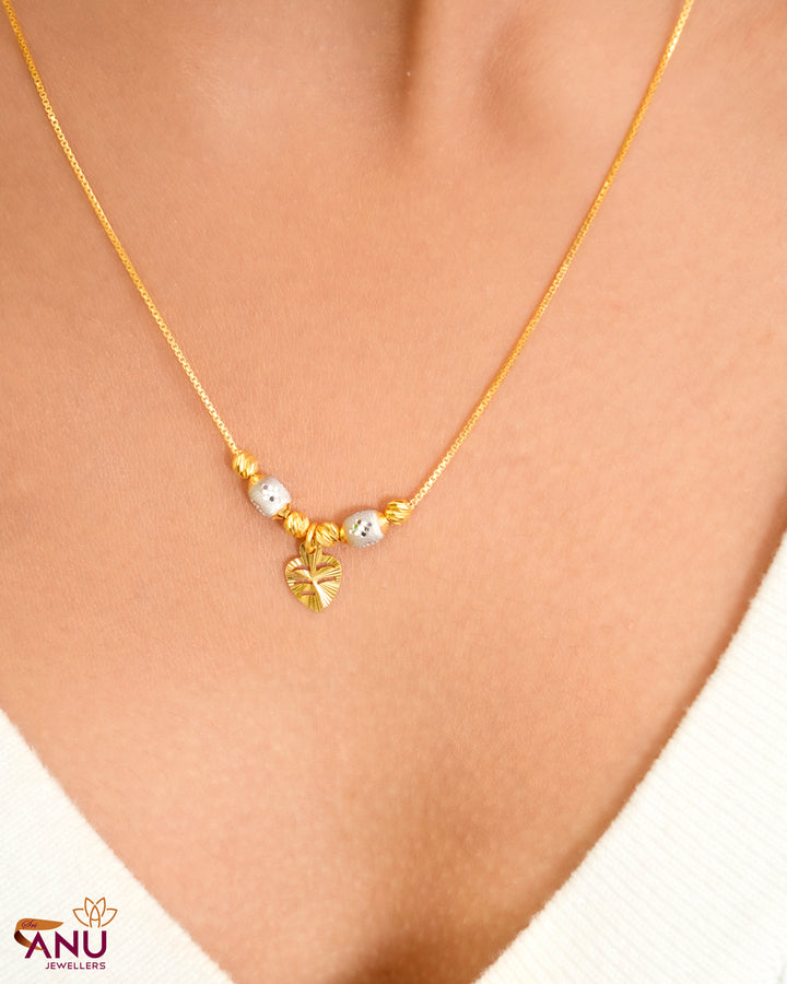 Trendy Gold Ball with Heart Fancy Chain