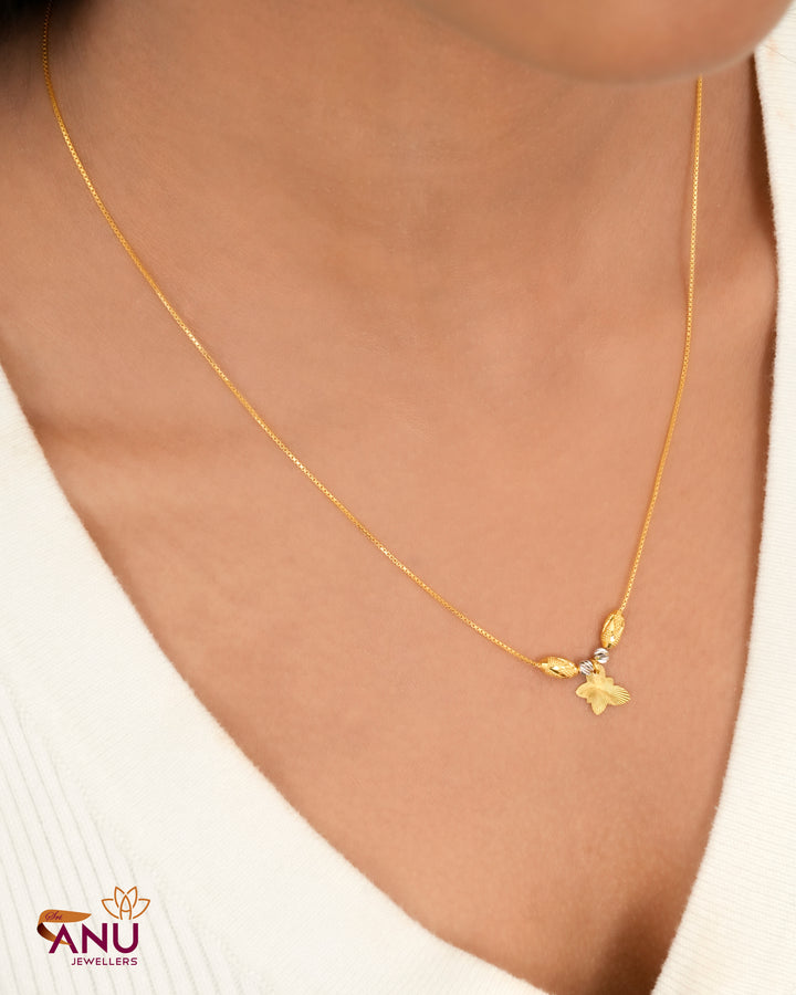 Elegant Butterfly Charm Slim Gold Chain