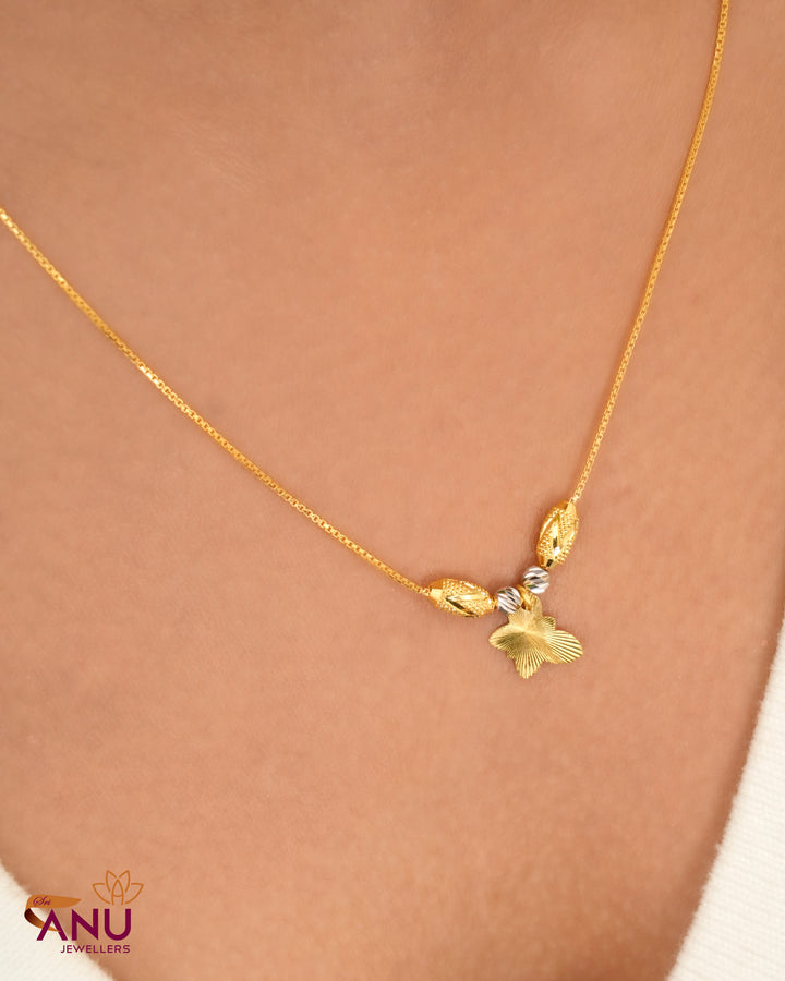 Elegant Butterfly Charm Slim Gold Chain