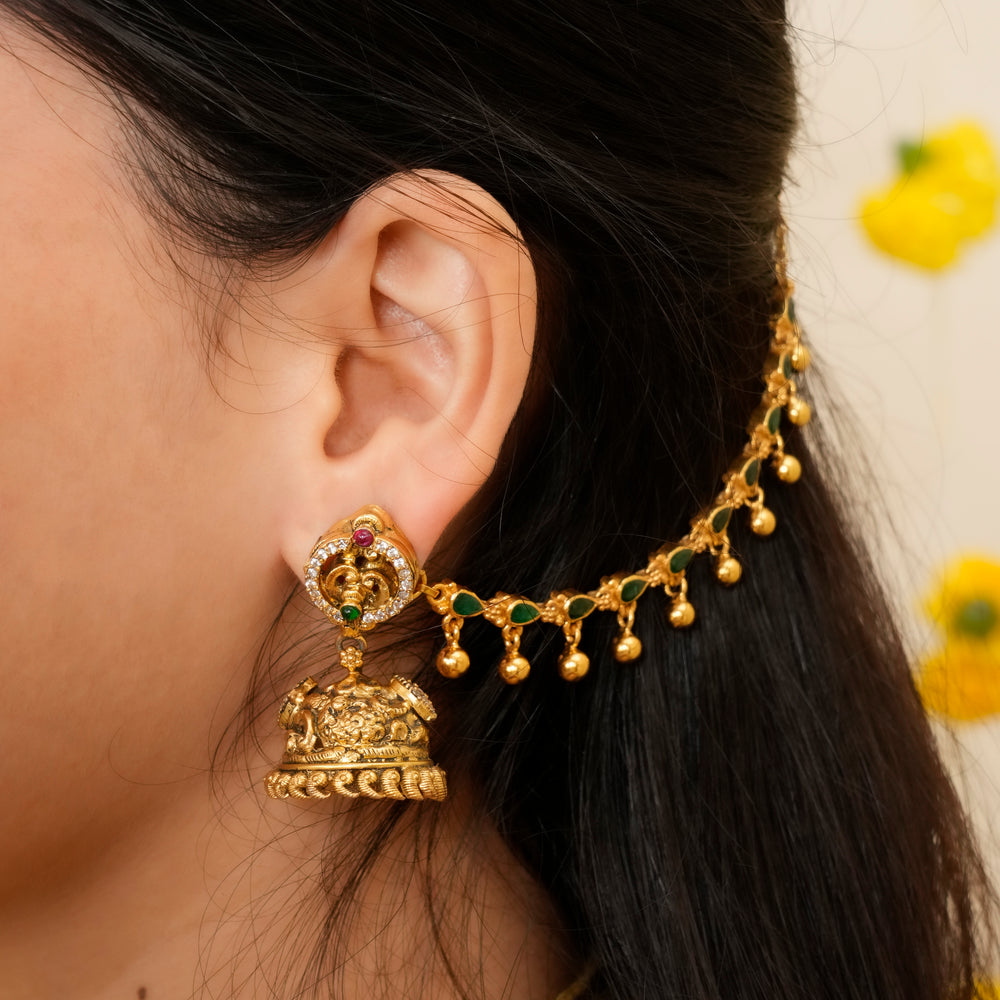 Gold Plated Emerald Stone Mattal