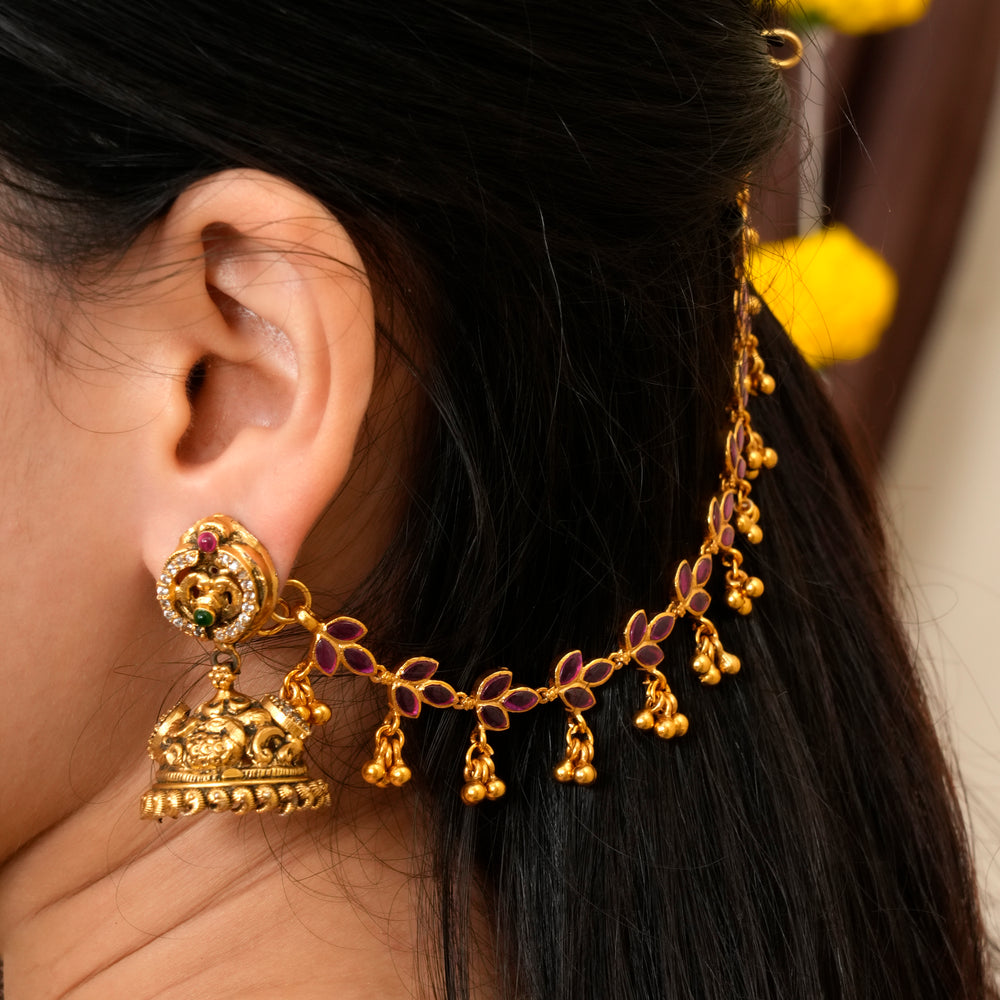 Golden Drops with Leaf Ruby Mattal