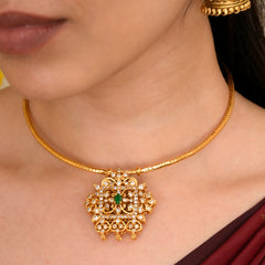 2-in-1 Ruby and Emerald Attikai Necklace