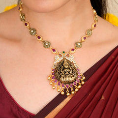 Antique Lakshmi Golden Drop Necklace