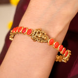 Goddess Antique Lakshmi with Coral Design Bangle