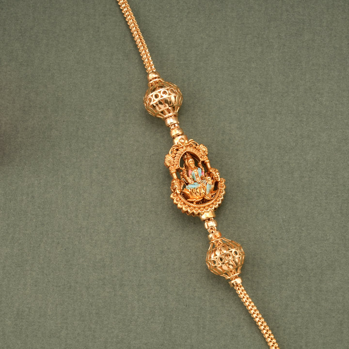 Devotional Lakshmi with Elephant Golden Mugappu Chain