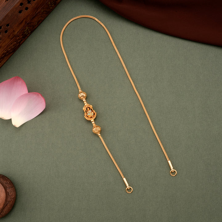 Devotional Lakshmi with Elephant Golden Mugappu Chain