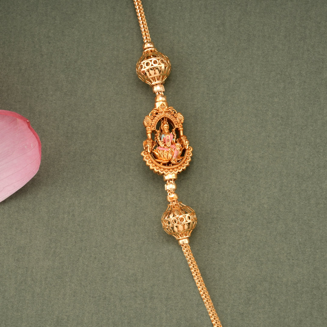 Devotional Lakshmi with Elephant Golden Mugappu Chain