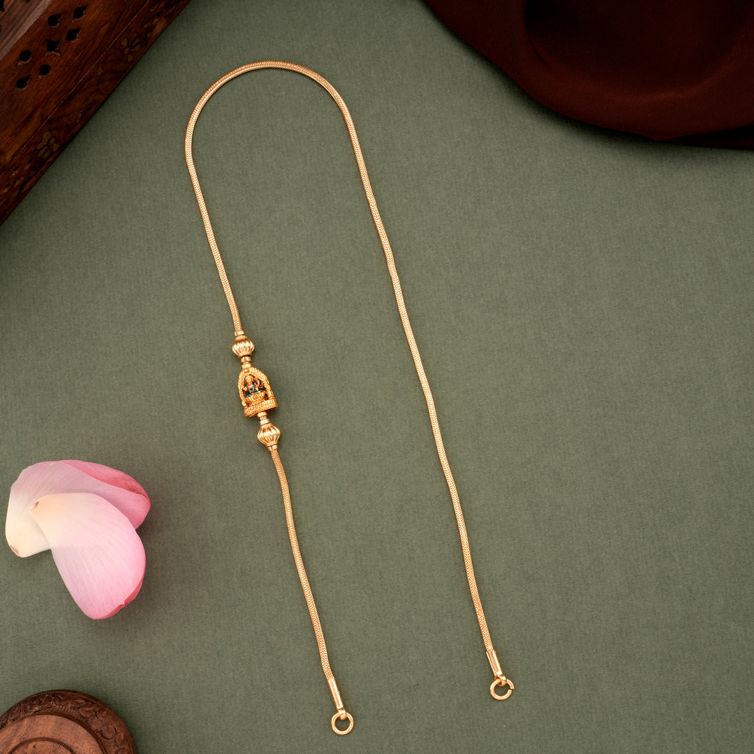 Sacred Temple Lakshmi Golden Mugappu Chain