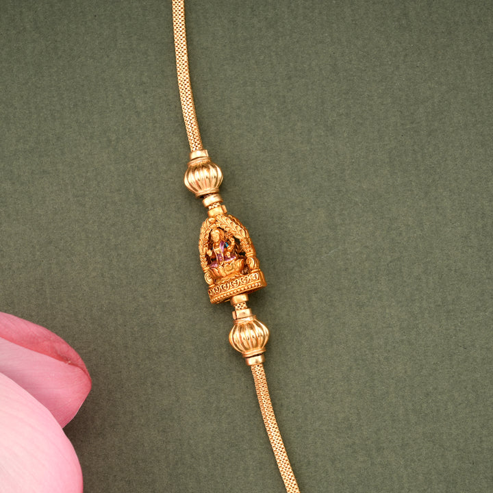 Sacred Temple Lakshmi Golden Mugappu Chain