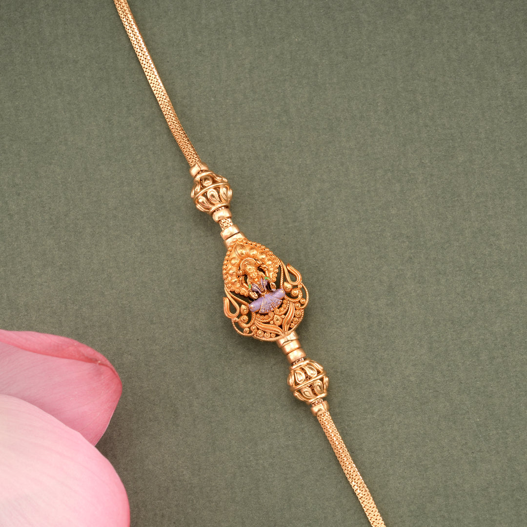 Floral Leaf Nagas Lakshmi Mugappu Chain
