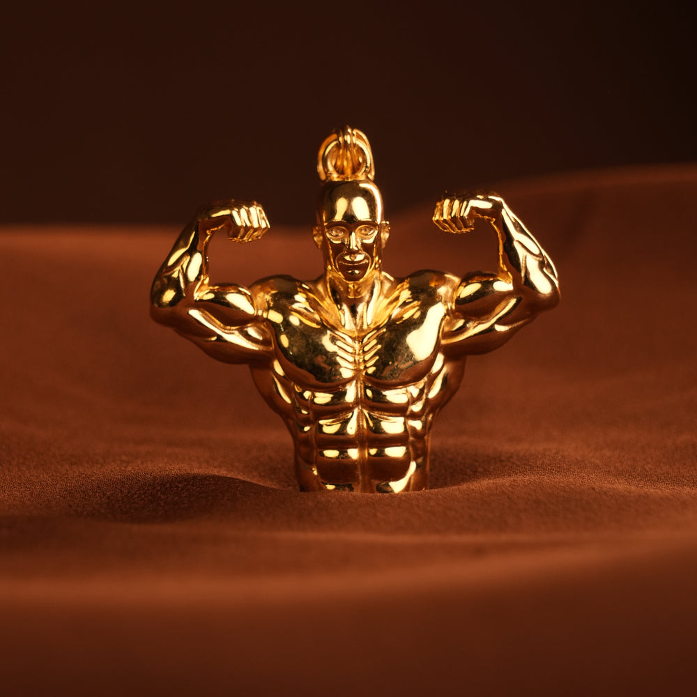 Unique Custom Gold  Bodybuilder Pendant