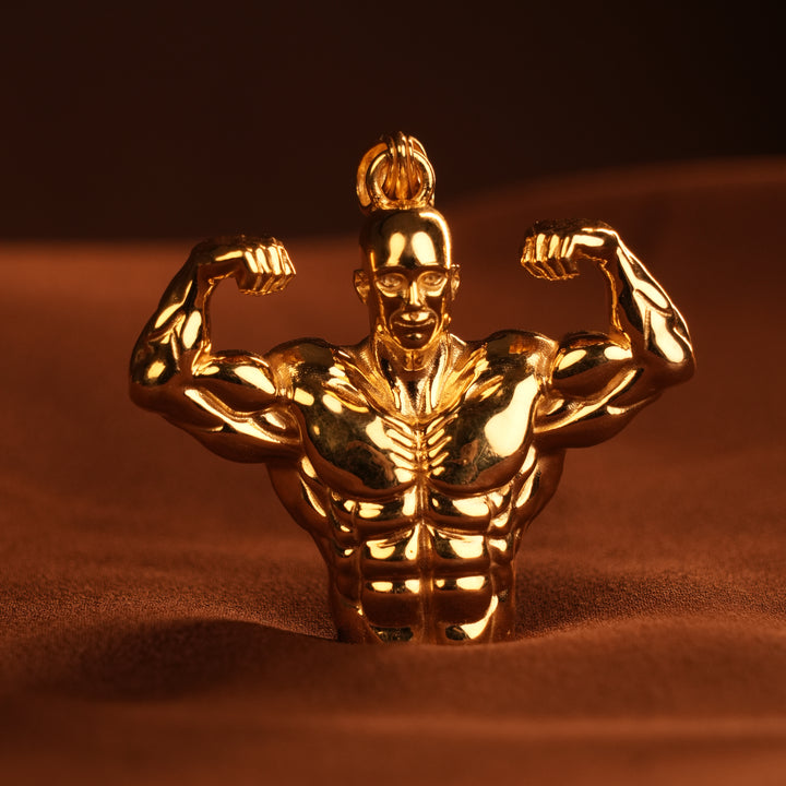 Unique Custom Gold  Bodybuilder Pendant